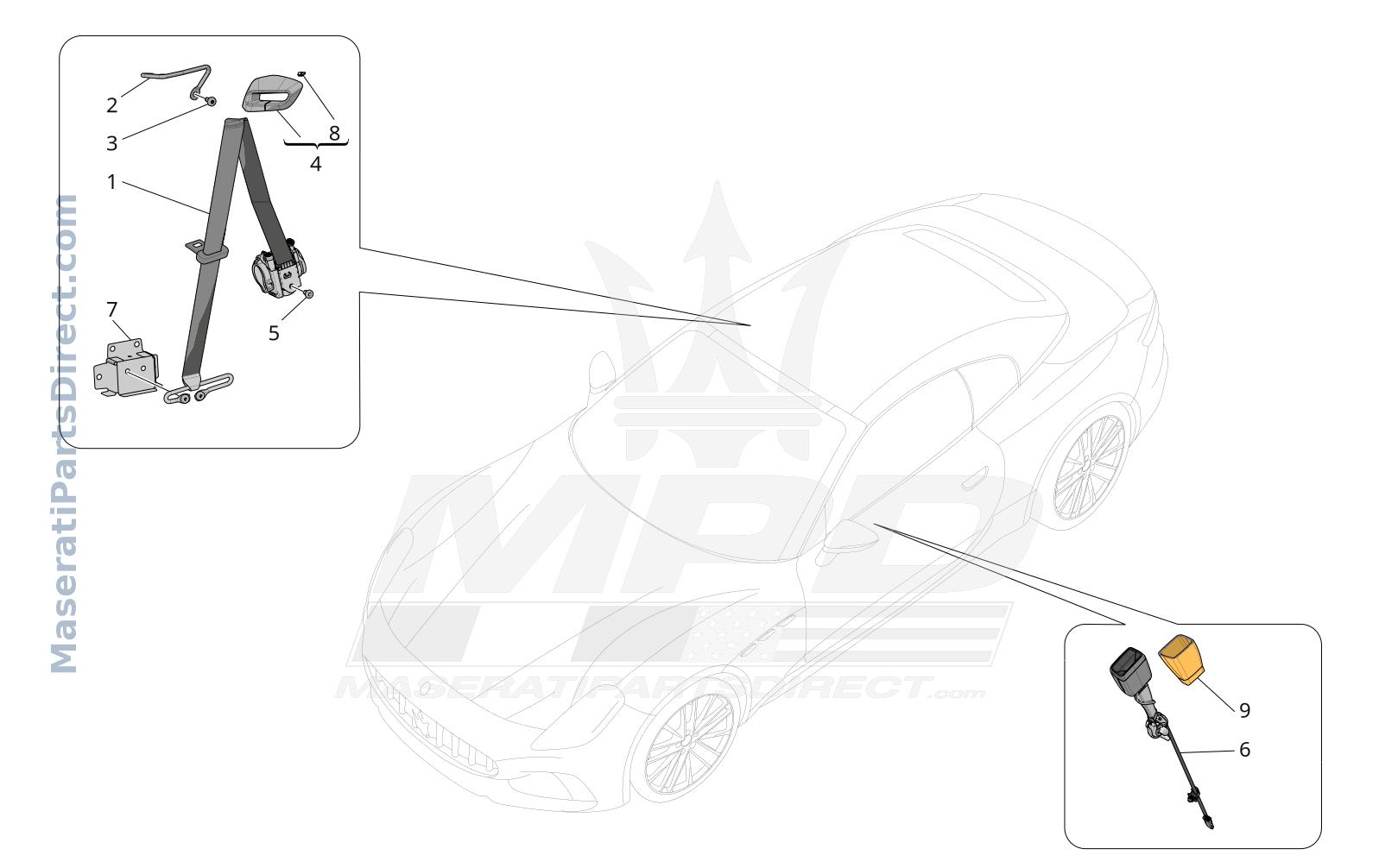 07.10 - 1 - FRONT SEATBELTS Diagram