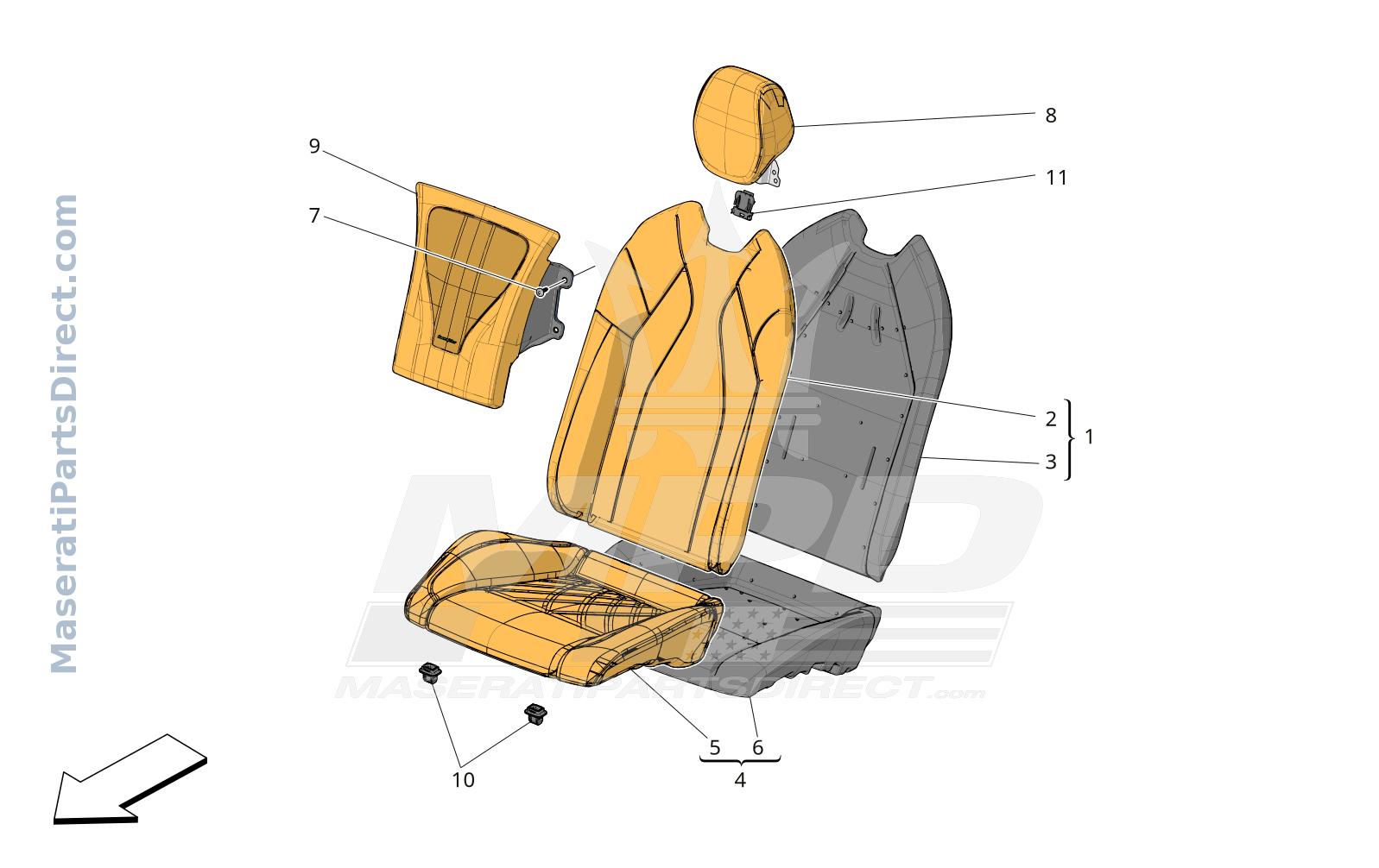 09.42 - 1 - REAR SEATS: TRIM PANELS Diagram