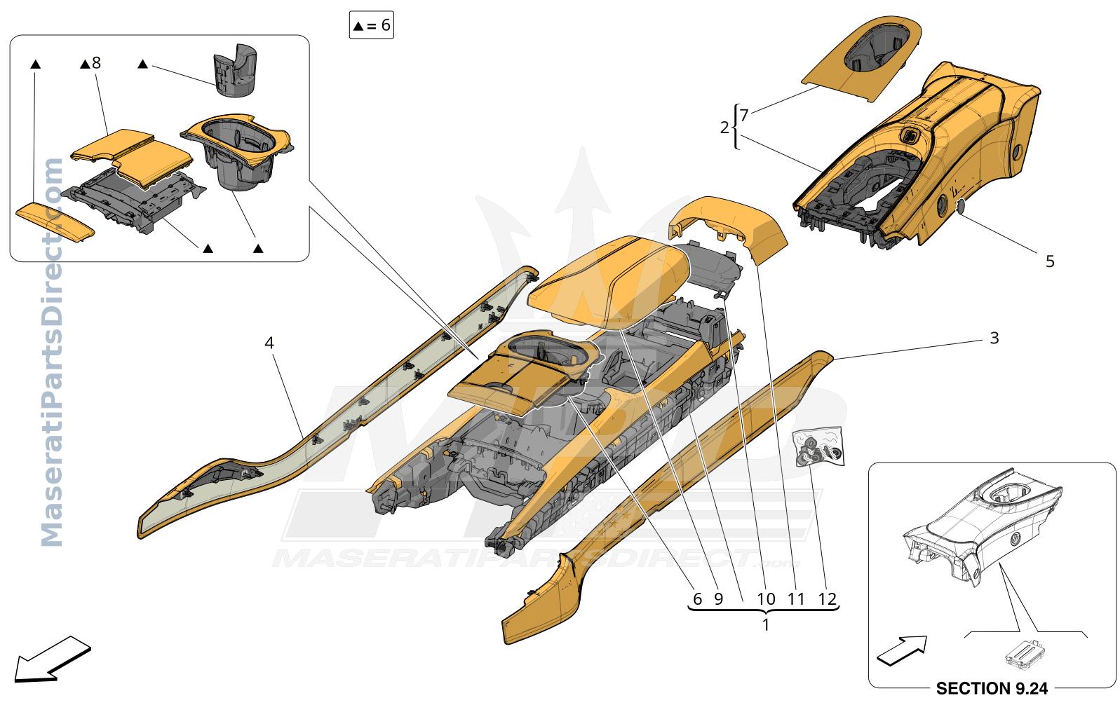 09.51 - 1 - ACCESSORY CONSOLE AND CENTRE CONSOLE Diagram