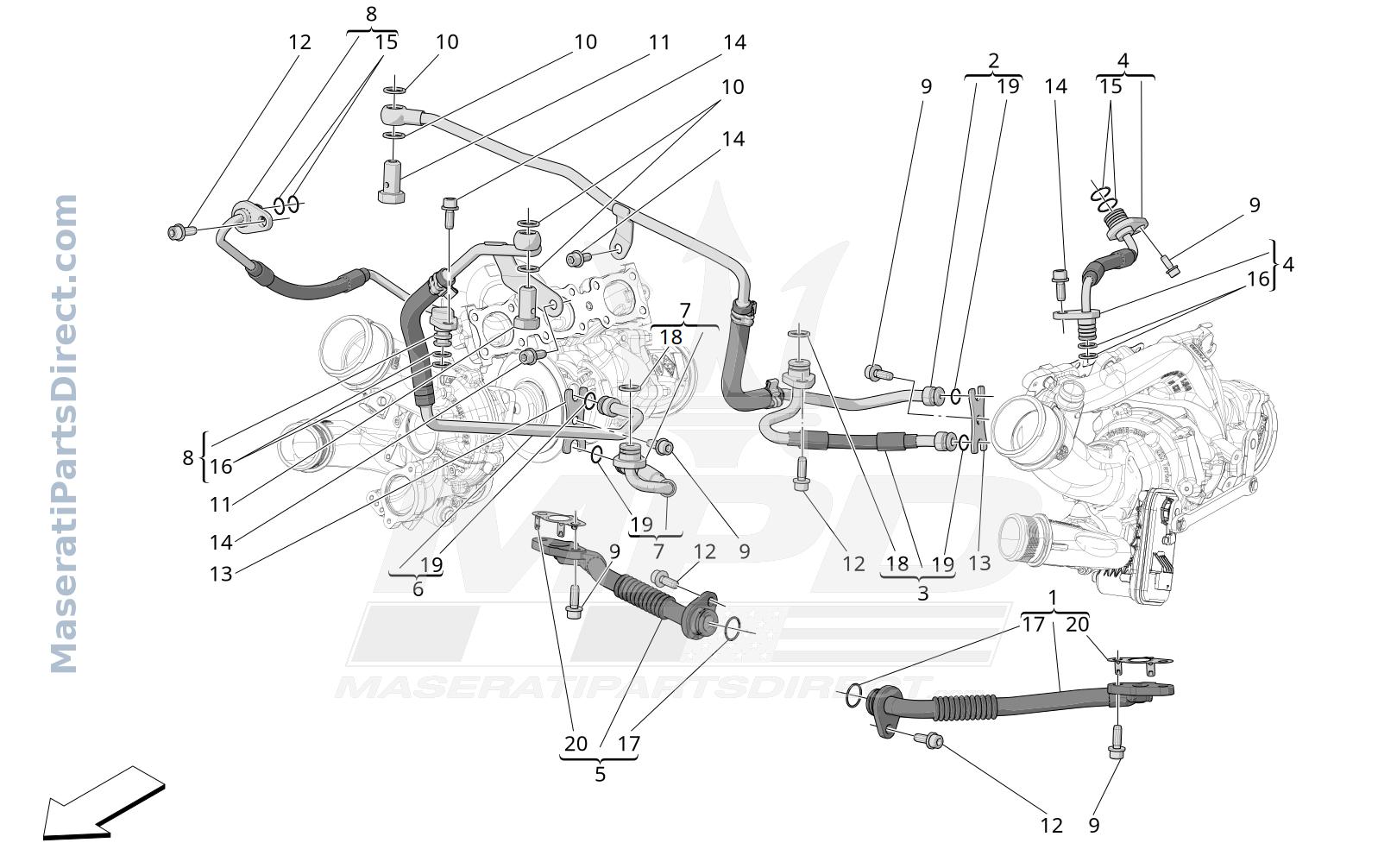 01.31 - 1 - TURBOCHARGING SYSTEM: LUBRICATION AND COOLING Diagram