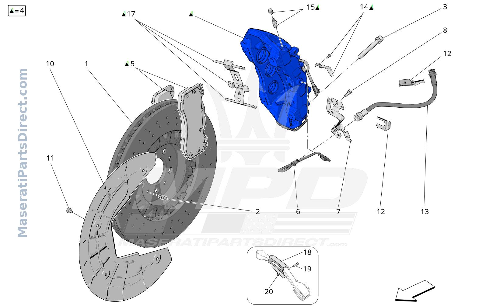 04.10 - 1 - BRAKING DEVICES ON FRONT WHEELS Diagram