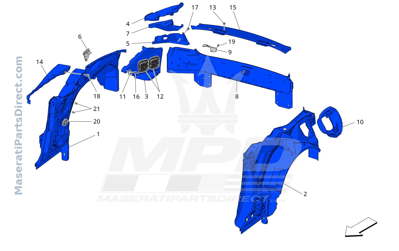 09.02 - 1 - BODYWORK AND REAR OUTER TRIM PANELS Diagram
