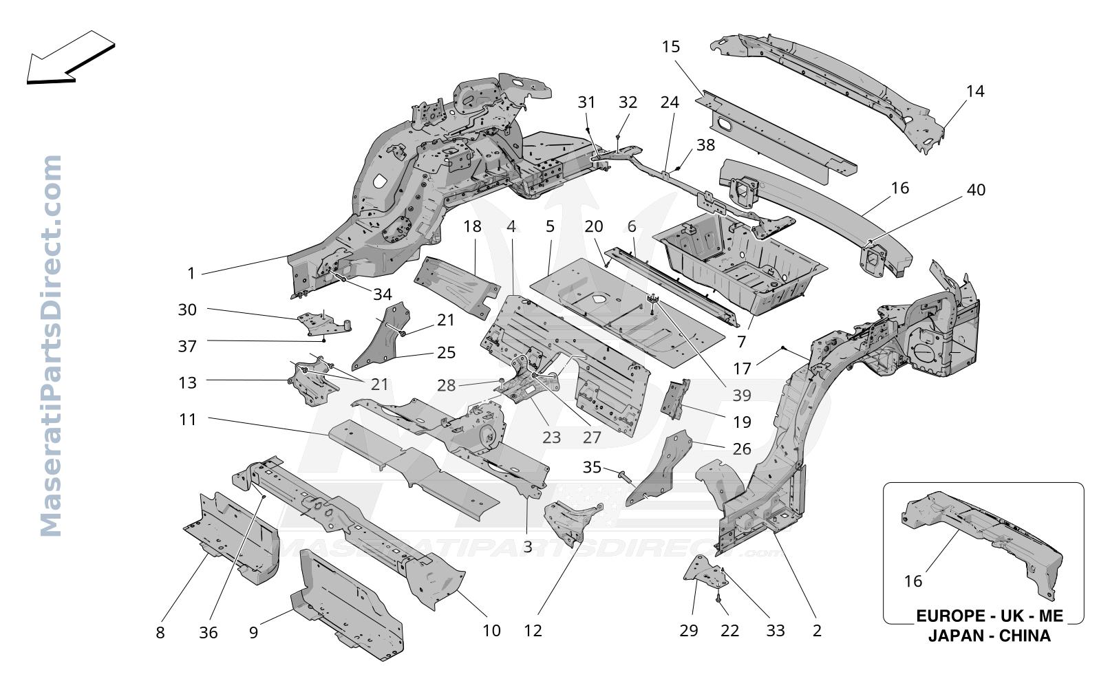 09.05 - 1 - REAR STRUCTURAL FRAMES AND SHEET PANELS Diagram