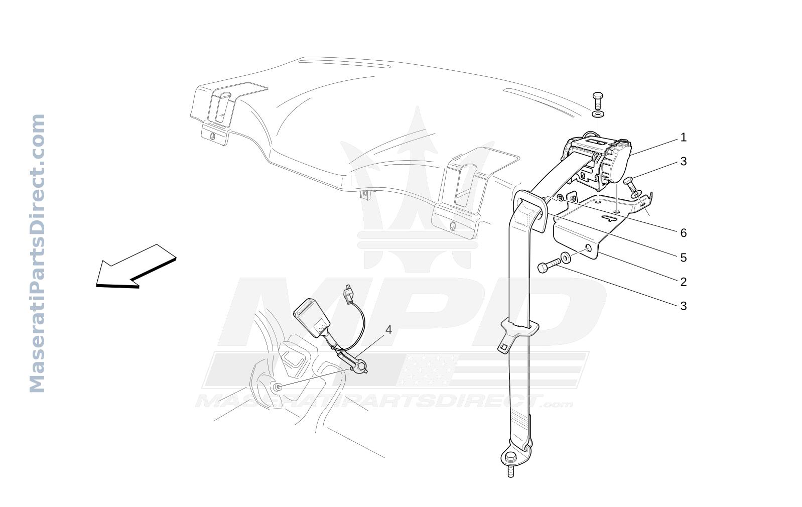 07.11 - 1 - REAR SEAT BELTS Diagram
