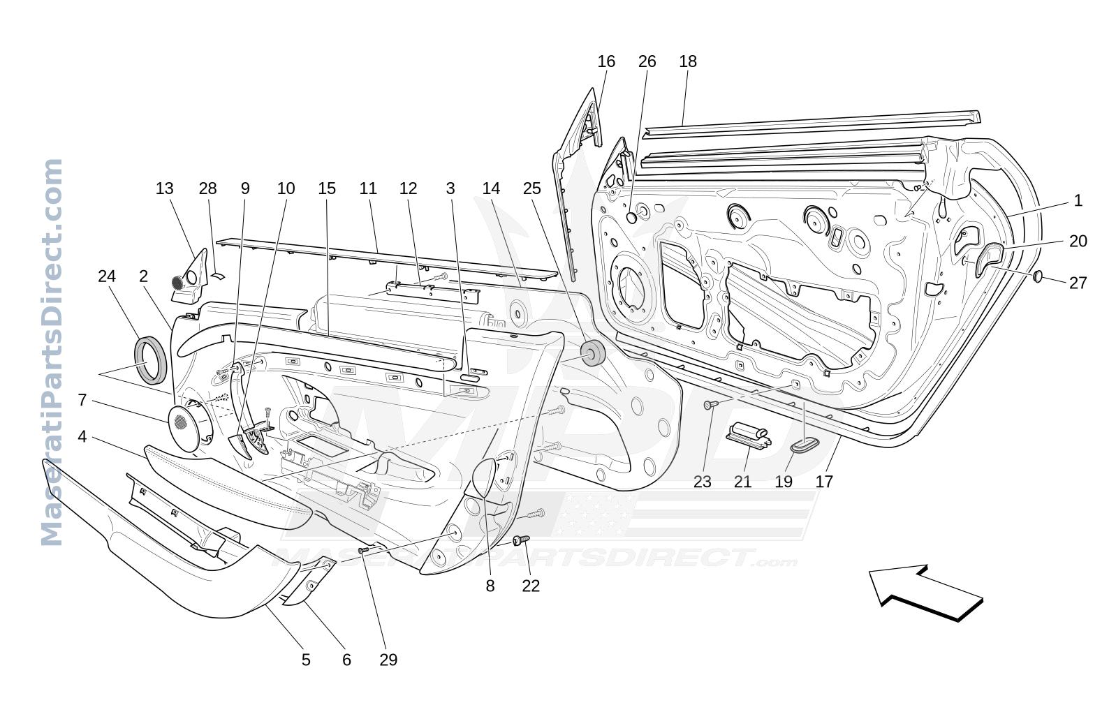 09.30 - 1 - FRONT DOORS: TRIM PANELS Diagram