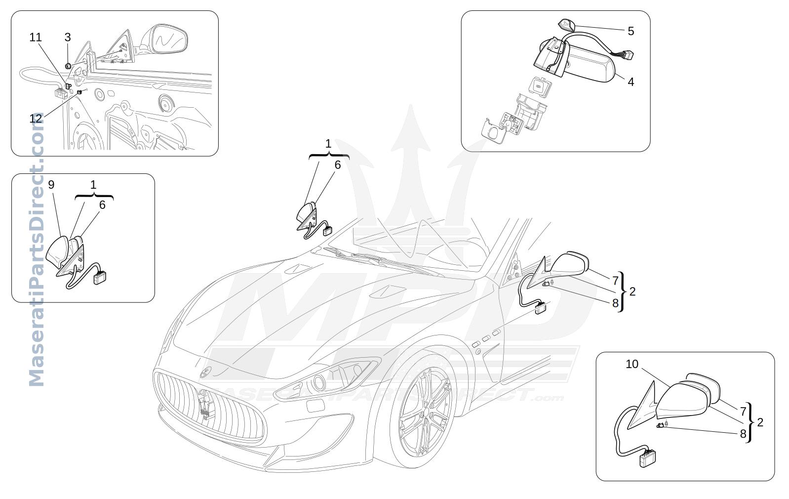 09.35 - 1 - INTERNAL AND EXTERNAL REAR-VIEW MIRRORS Diagram