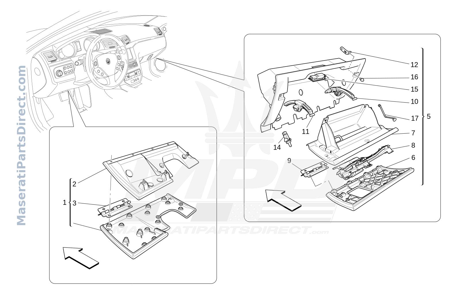 09.52 - 1 - GLOVE COMPARTMENTS Diagram