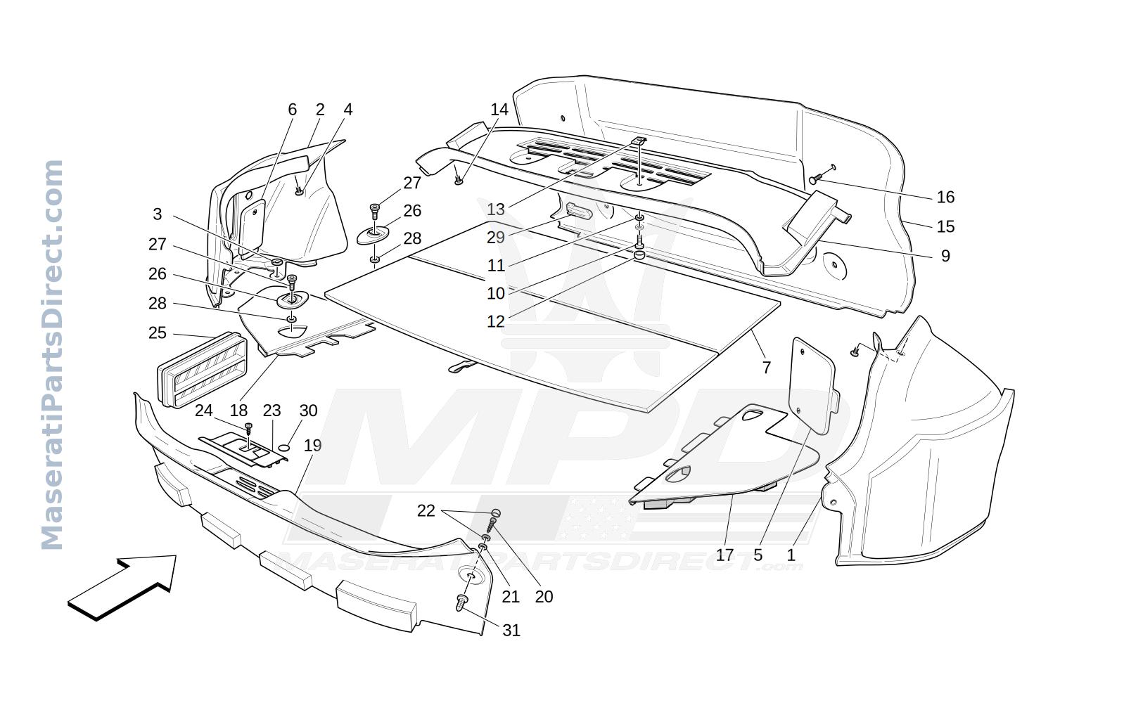 09.61 - 1 - LUGGAGE COMPARTMENT MATS Diagram