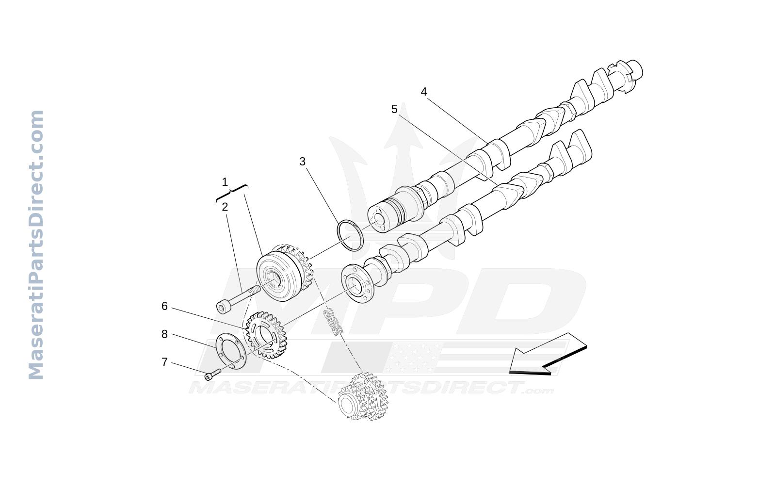 01.22 - 1 - RH CYLINDER HEAD CAMSHAFTS Diagram
