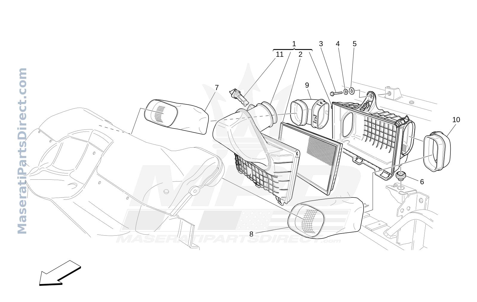 01.41 - 1 - AIR FILTER, AIR INTAKE AND DUCTS Diagram