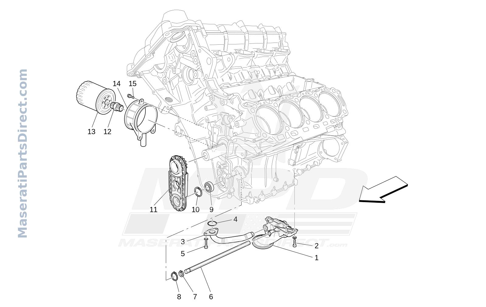 01.61 - 1 - LUBRICATION SYSTEM: PUMP AND FILTER Diagram