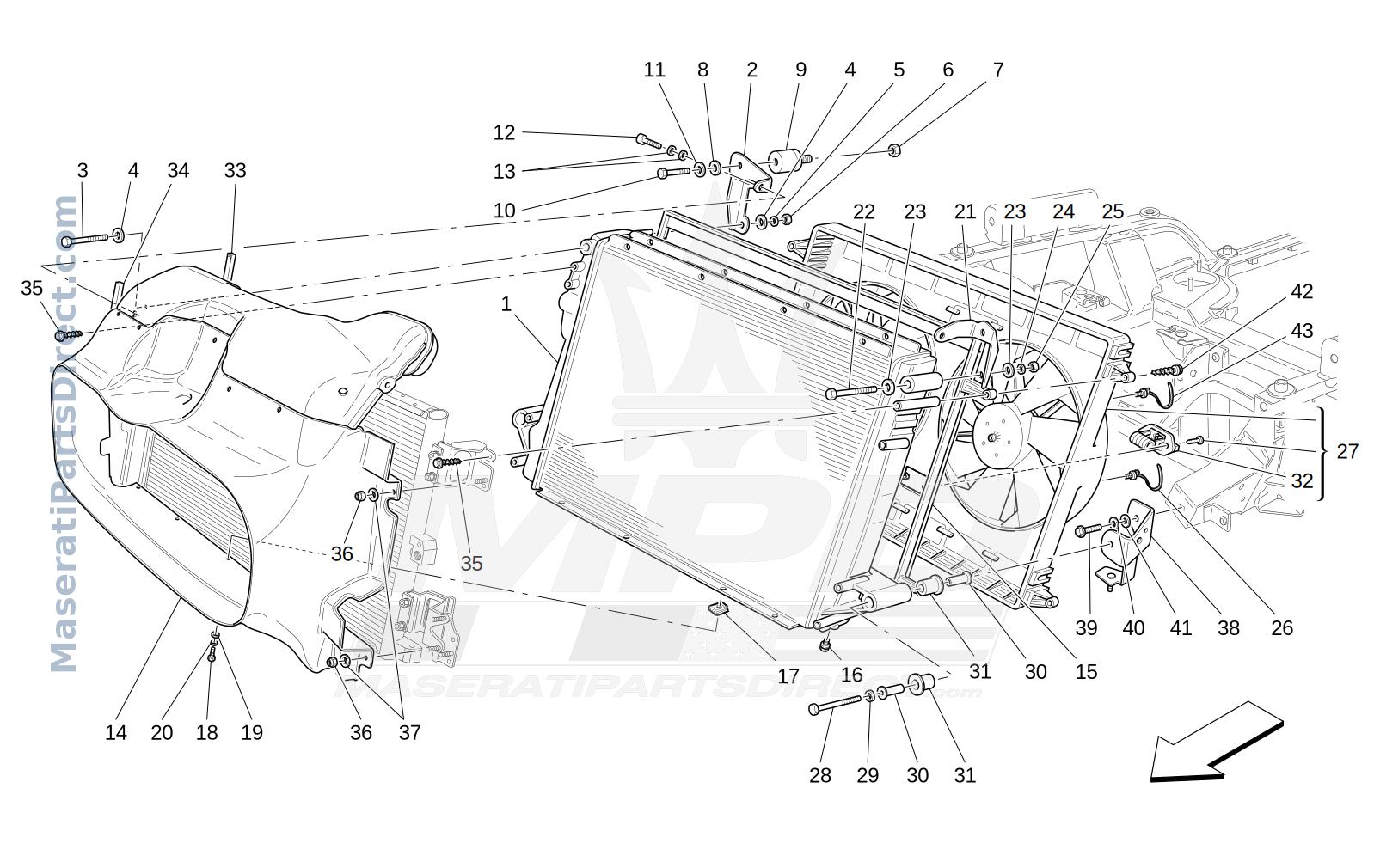 01.70 - 2 - COOLING: AIR RADIATORS AND DUCTS Diagram