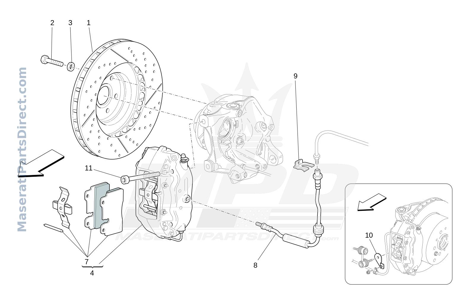 04.11 - 1 - BRAKING DEVICES ON REAR WHEELS Diagram