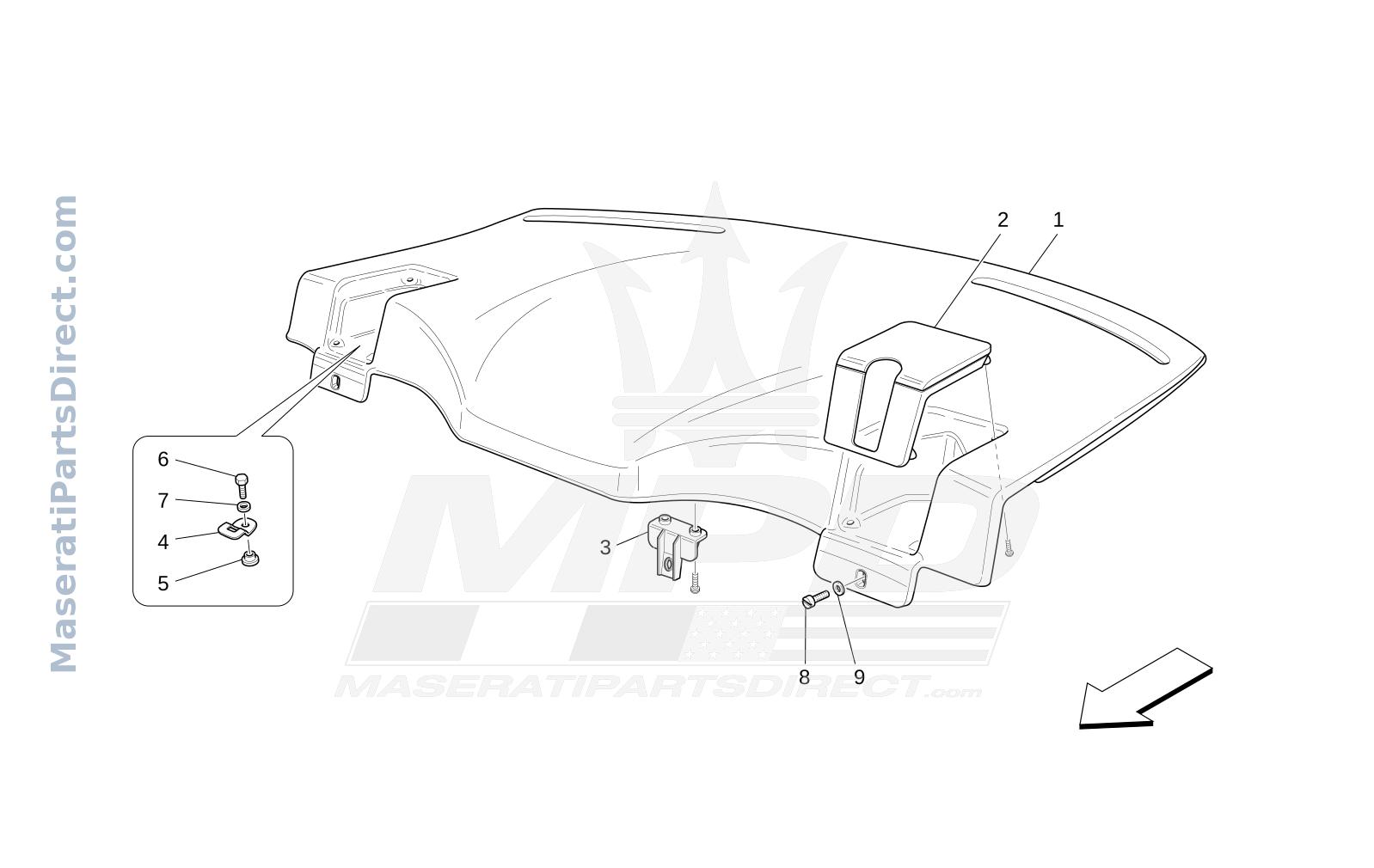 09.46 - 2 - REAR PARCEL SHELF Diagram