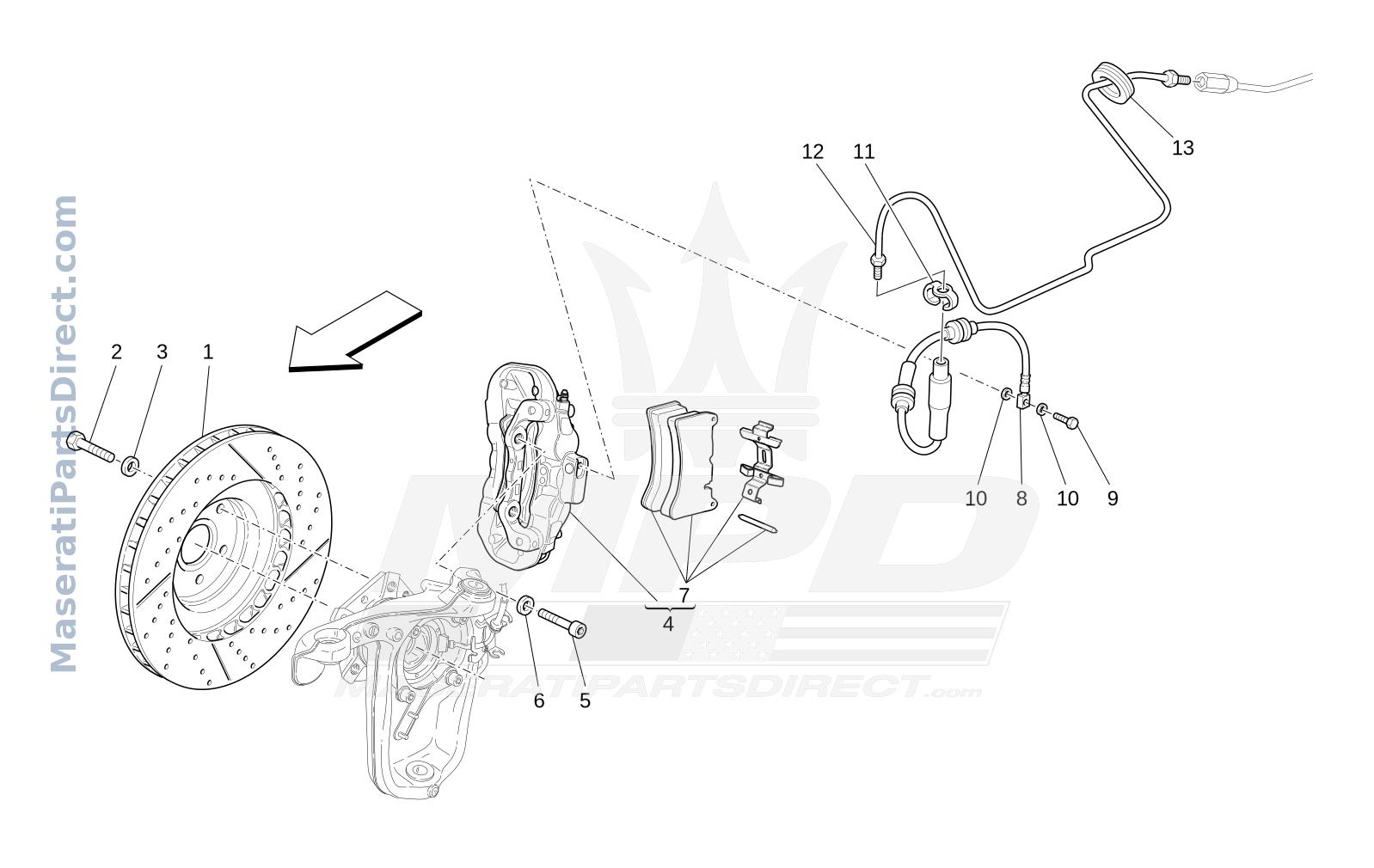 04.10 - 1 - BRAKING DEVICES ON FRONT WHEELS Diagram