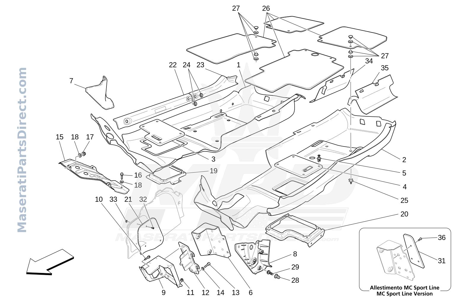09.60 - 1 - PASSENGER COMPARTMENT MATS Diagram