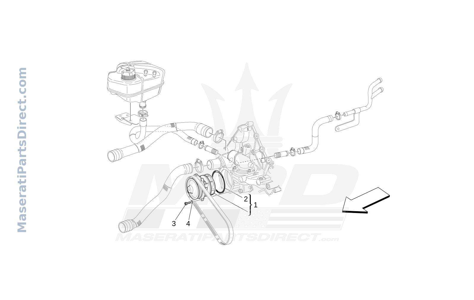 01.72 - 1 - COOLING SYSTEM: WATER PUMP Diagram