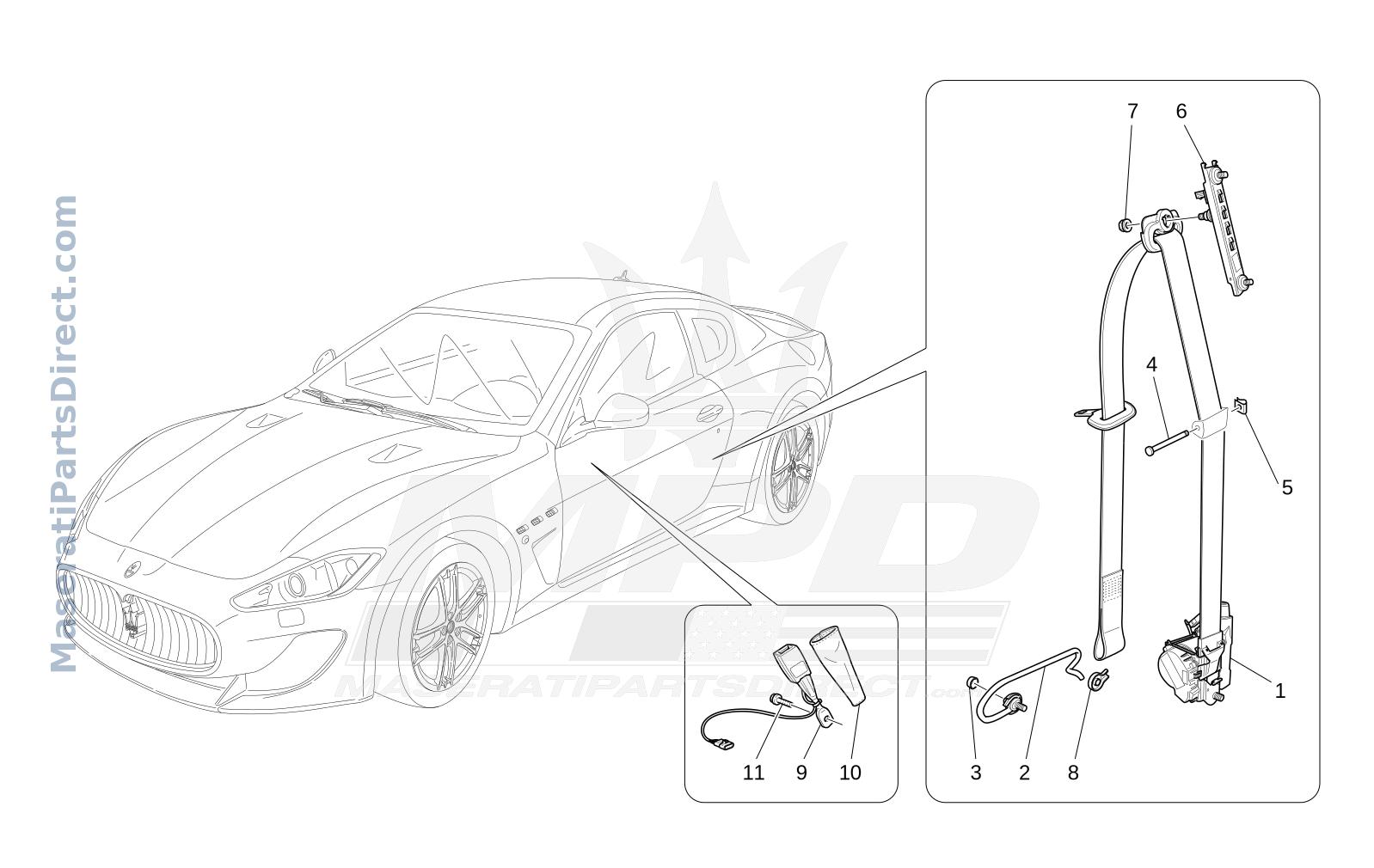 07.10 - 1 - FRONT SEATBELTS Diagram