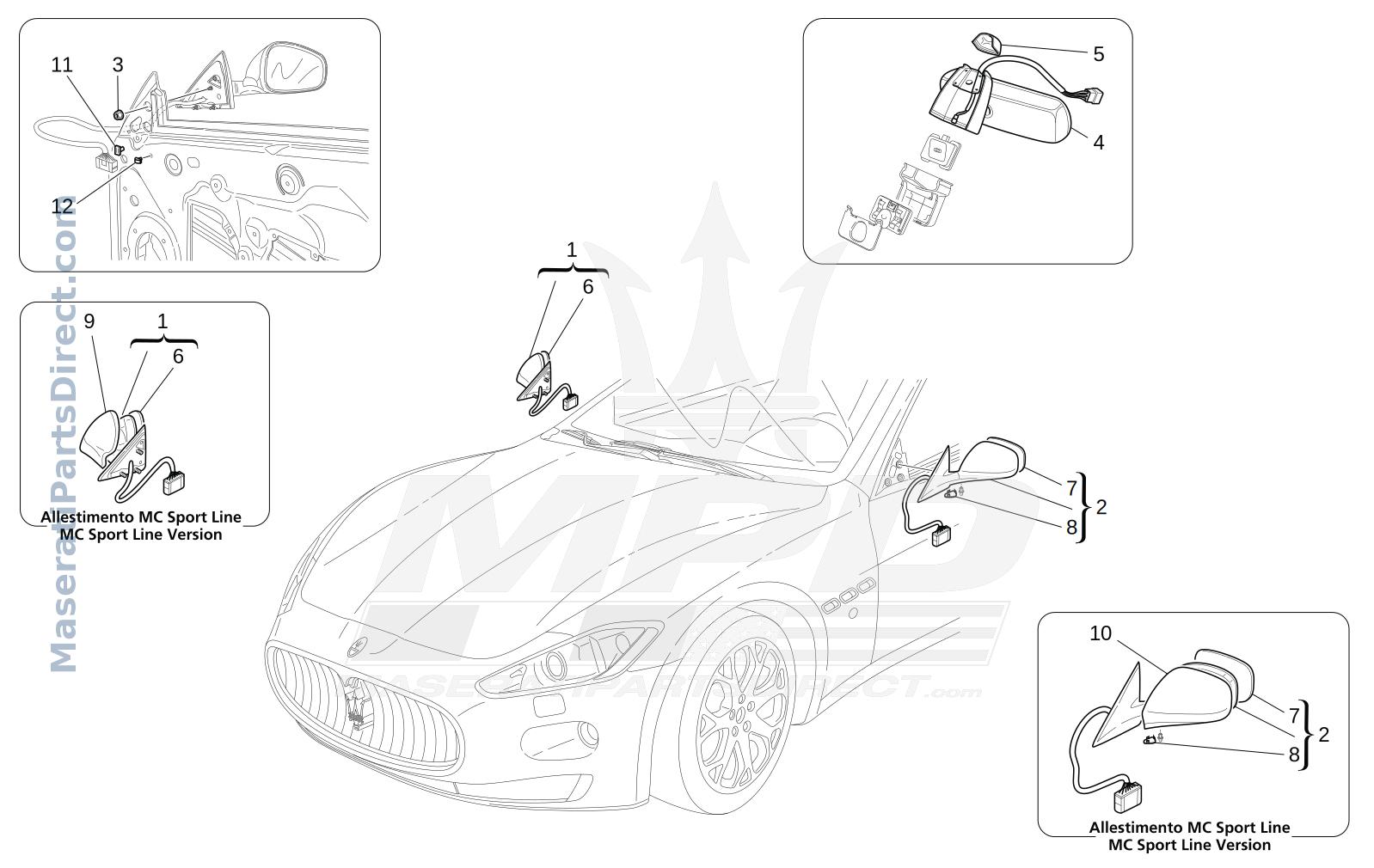 09.35 - 1 - INTERNAL AND EXTERNAL REAR-VIEW MIRRORS Diagram