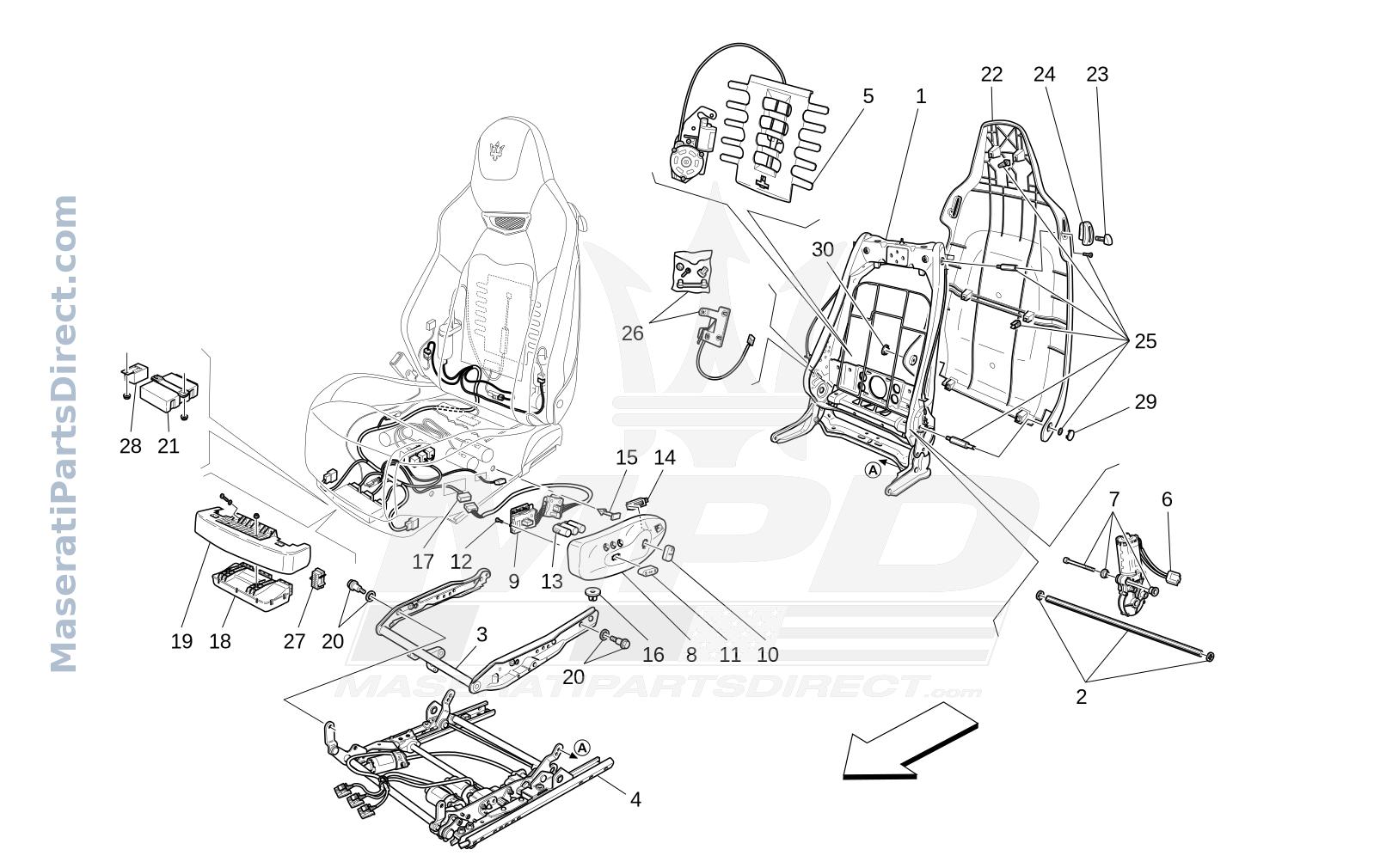 09.41 - 3 - FRONT SEATS: MECHANICS AND ELECTRONICS Diagram