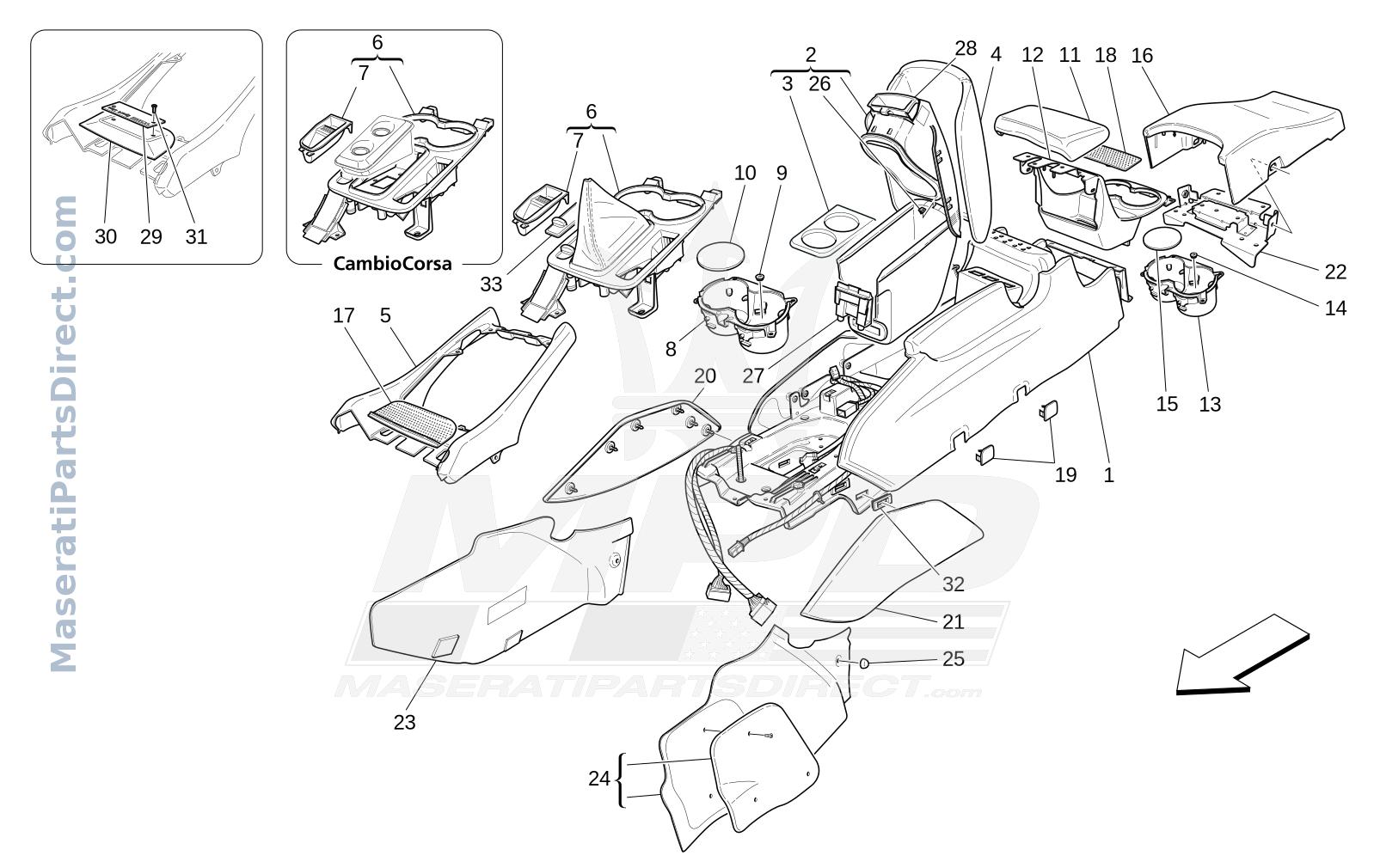 09.51 - 1 - ACCESSORY CONSOLE AND CENTRE CONSOLE Diagram