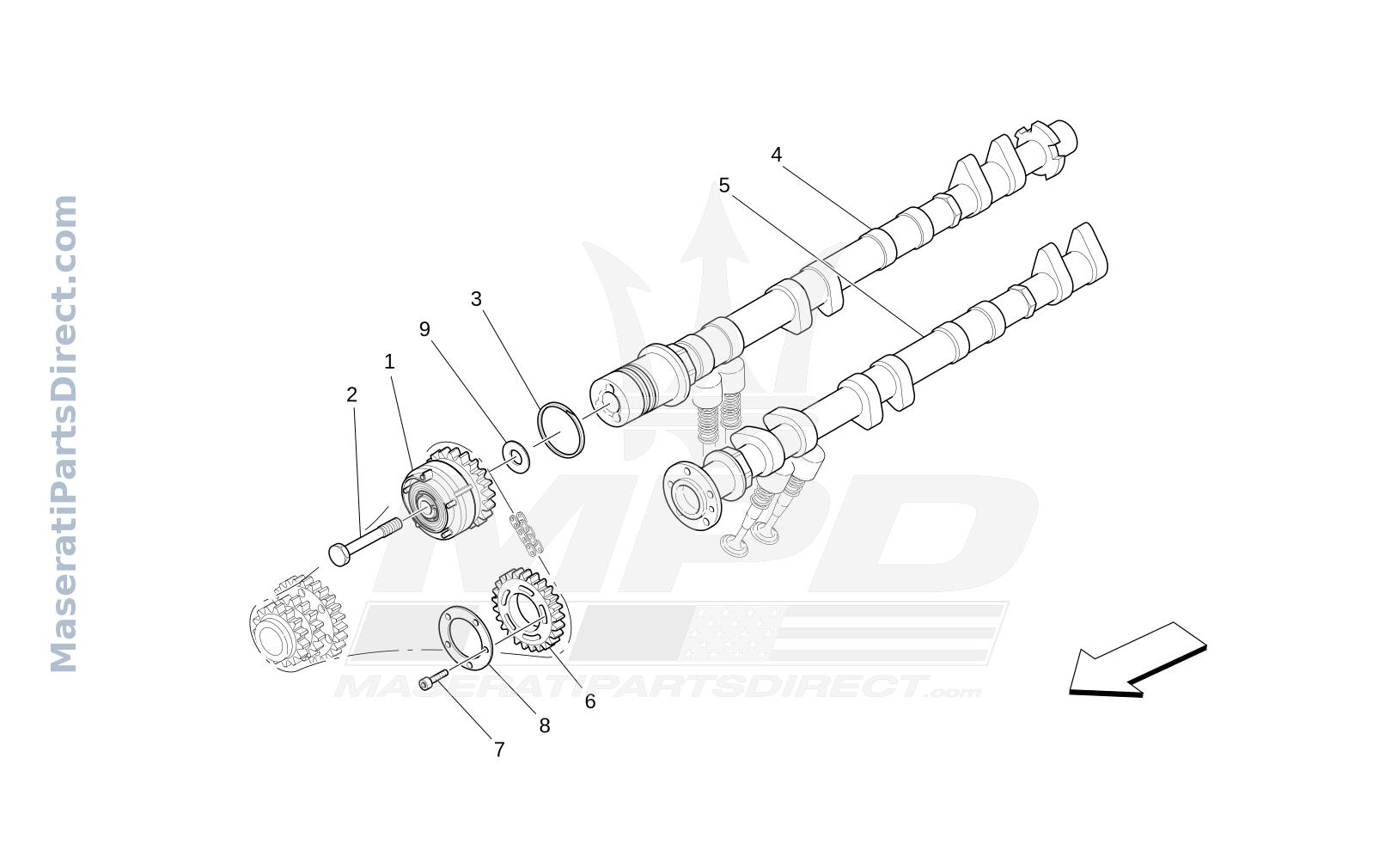 01.23 - 2 - LH CYLINDER HEAD CAMSHAFTS Diagram