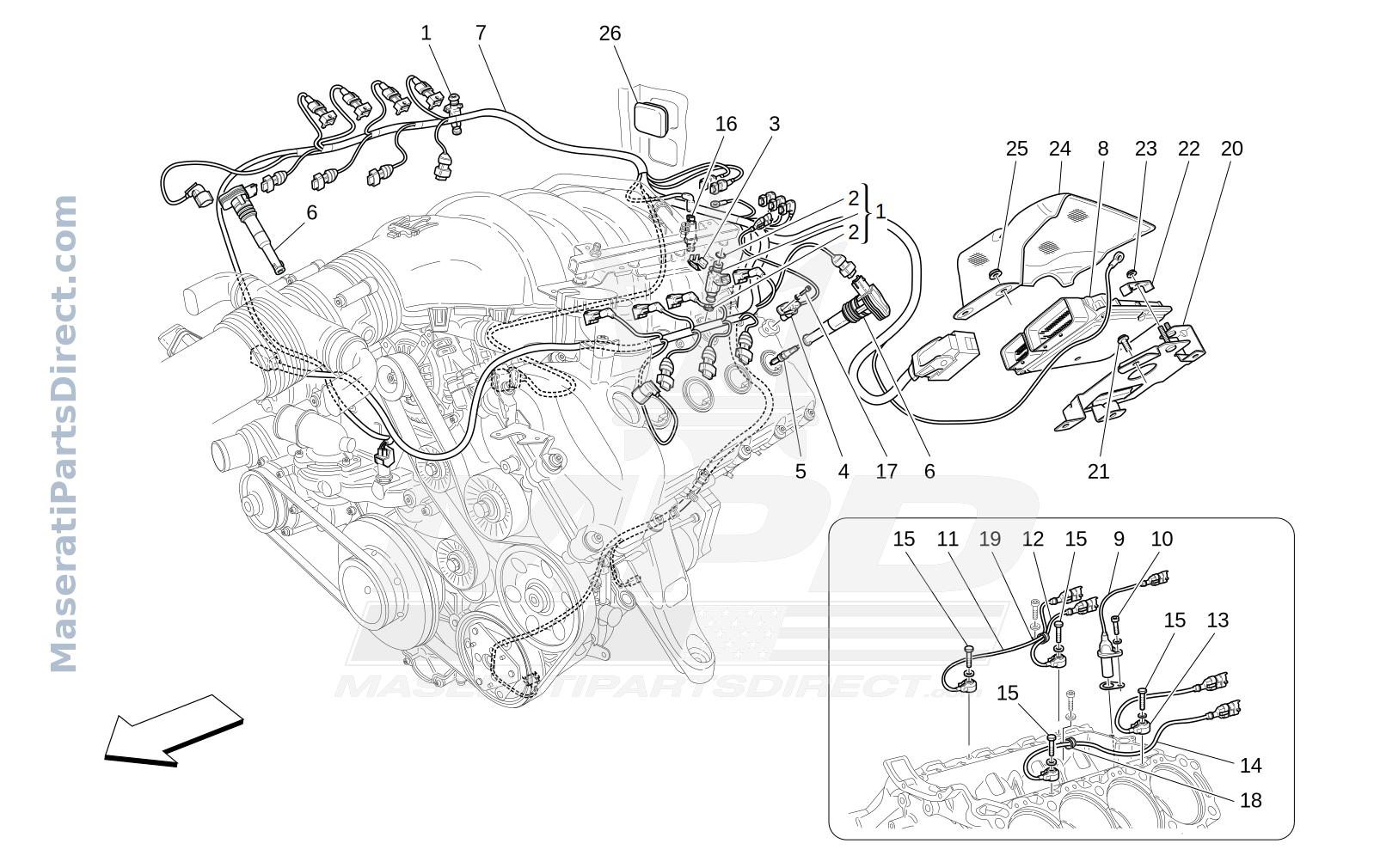 01.90 - 1 - ELECTRONIC CONTROL: INJECTION AND ENGINE TIMING CONTROL Diagram