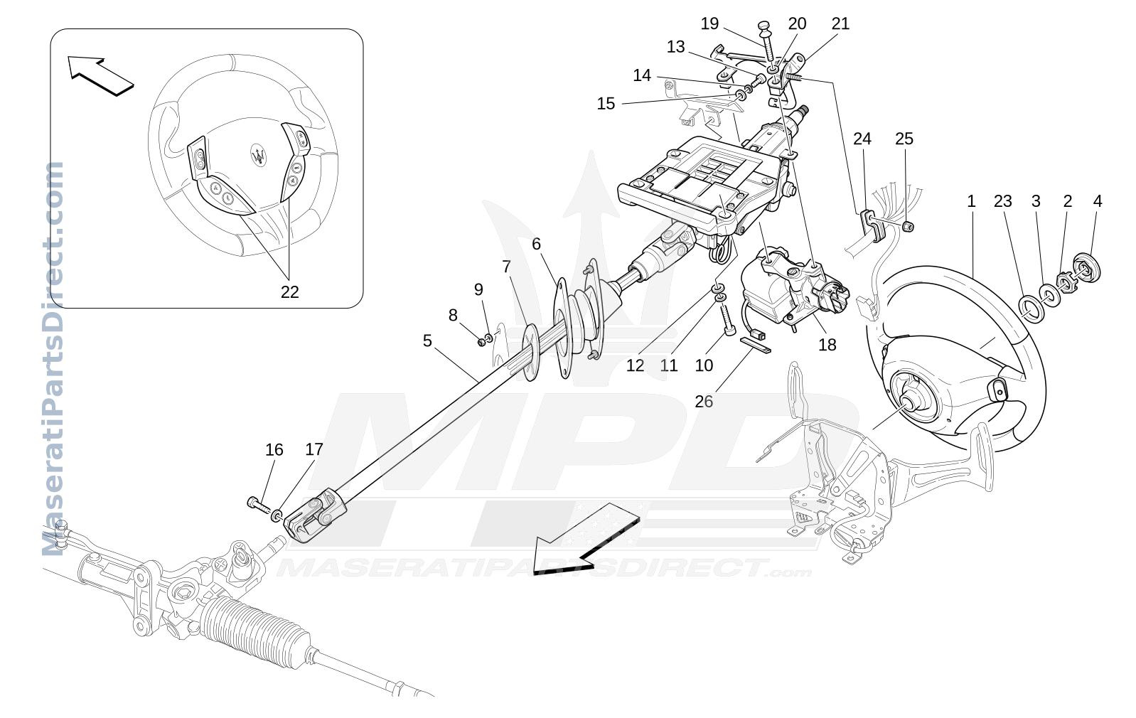 05.00 - 3 - STEERING COLUMN AND STEERING WHEEL UNIT Diagram
