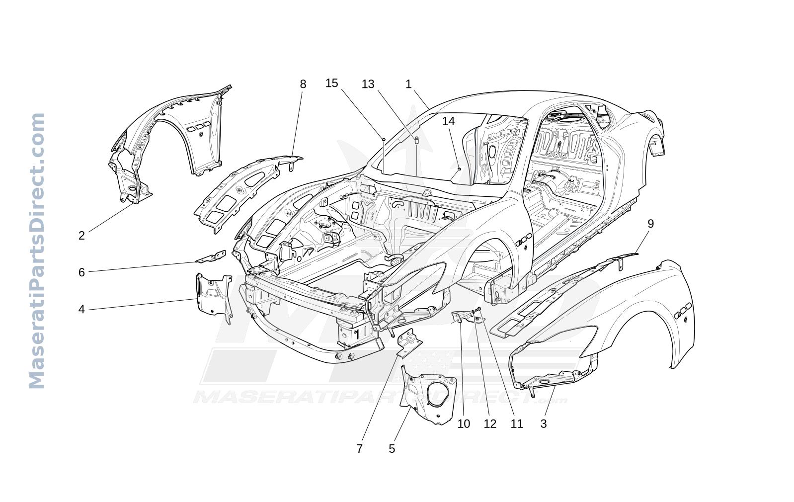 09.00 - 2 - BODYWORK AND FRONT OUTER TRIM PANELS Diagram