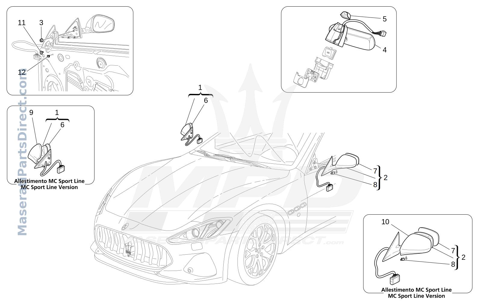 09.35 - 2 - INTERNAL AND EXTERNAL REAR-VIEW MIRRORS Diagram