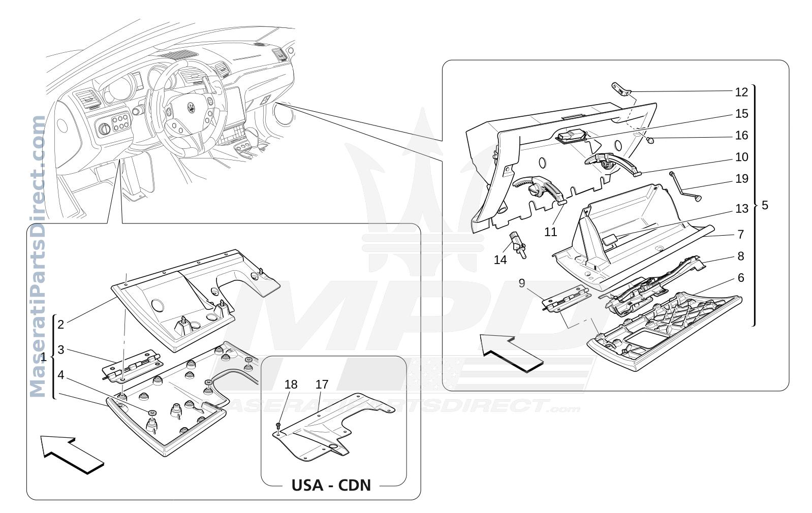 09.52 - 3 - GLOVE COMPARTMENTS Diagram