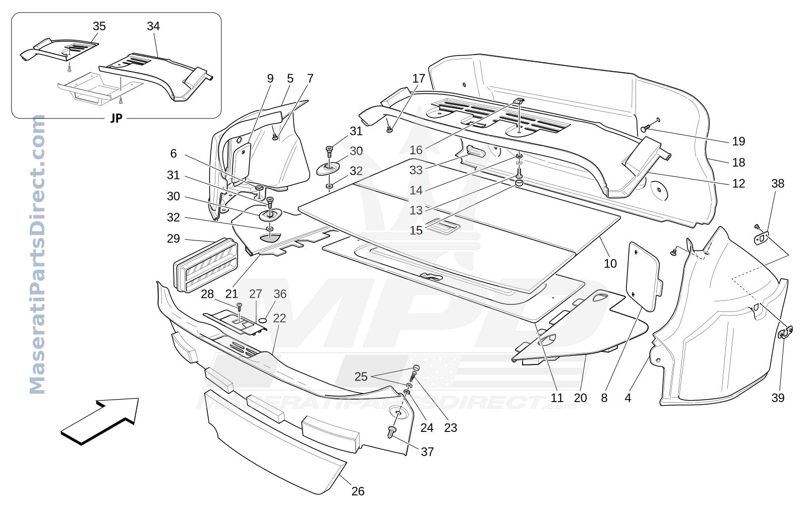 09.61 - 5 - LUGGAGE COMPARTMENT MATS Diagram