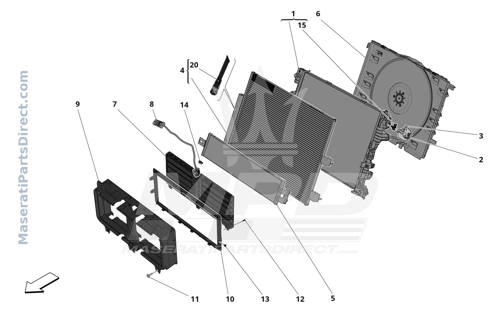 01.70 - 1 - COOLING: AIR RADIATORS AND DUCTS Diagram