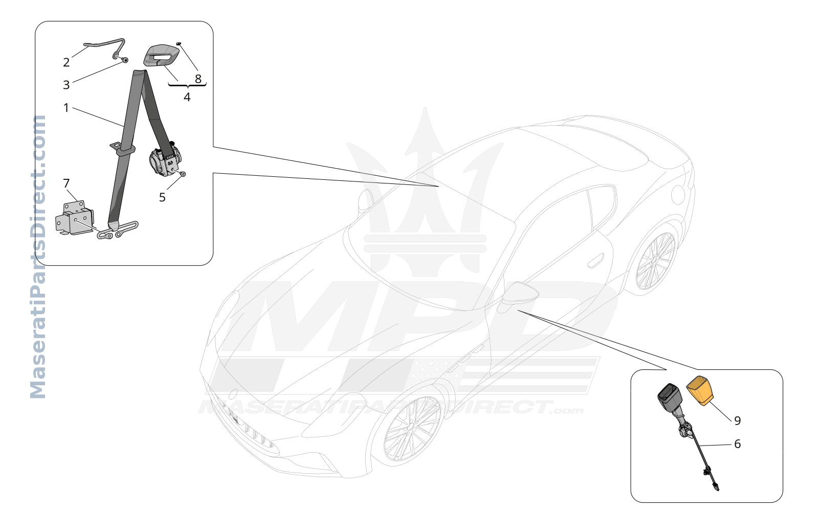 07.10 - 1 - FRONT SEATBELTS Diagram