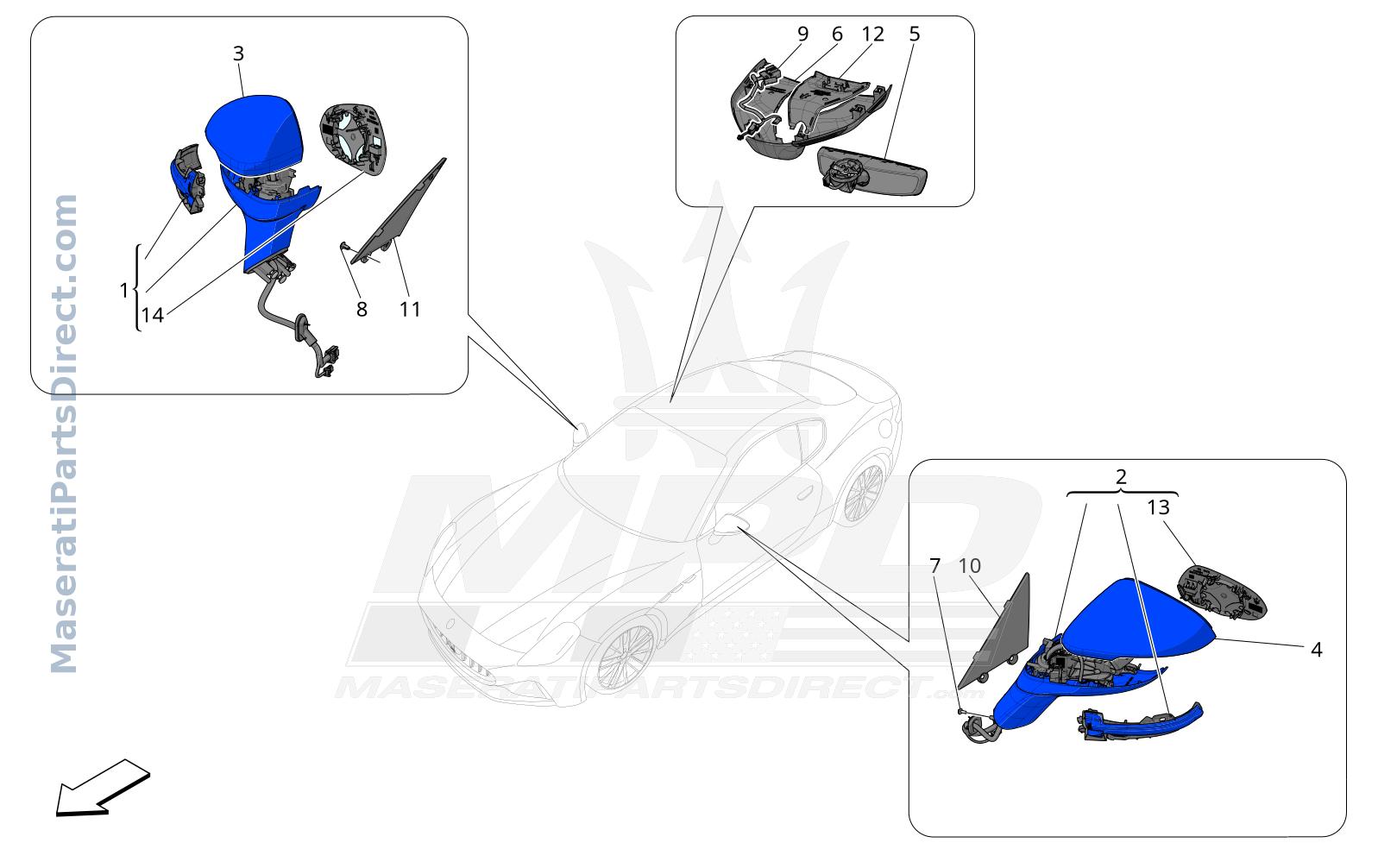09.35 - 1 - INTERNAL AND EXTERNAL REAR-VIEW MIRRORS Diagram