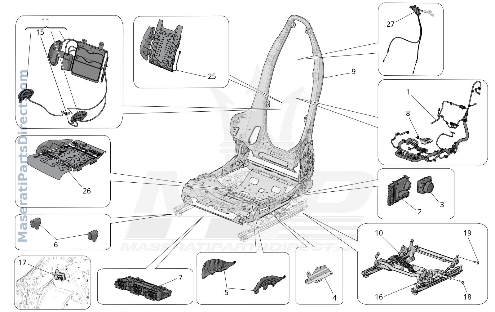 09.41 - 1 - FRONT SEATS: MECHANICS AND ELECTRONICS Diagram