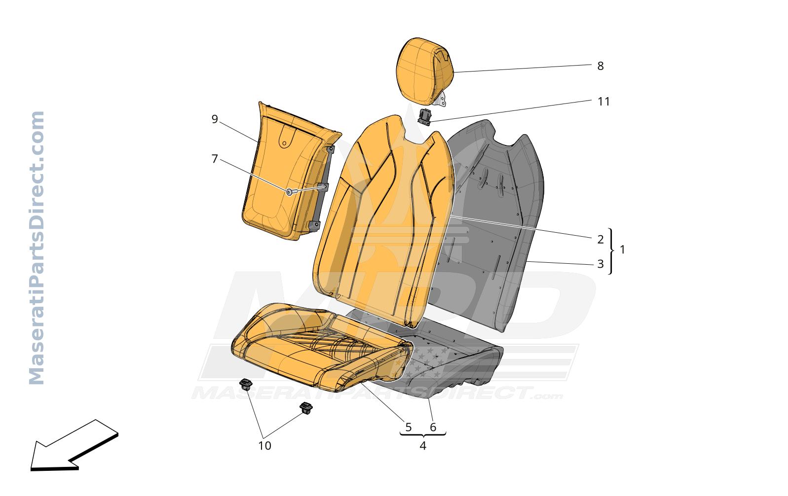 09.42 - 1 - REAR SEATS: TRIM PANELS Diagram