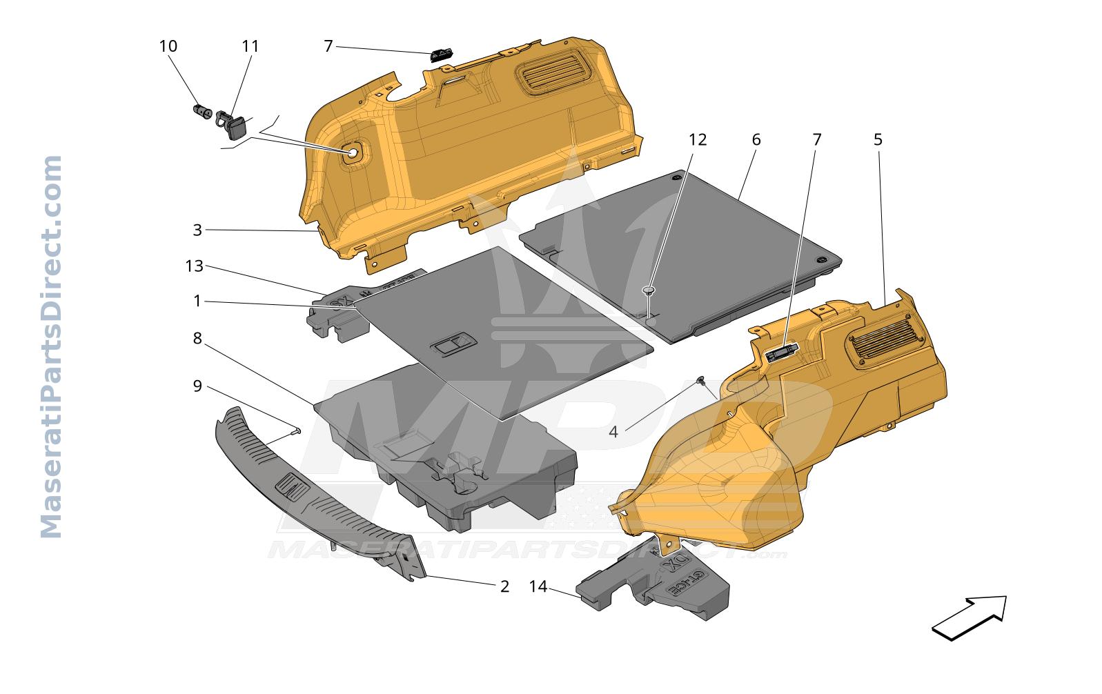 09.61 - 1 - LUGGAGE COMPARTMENT MATS Diagram
