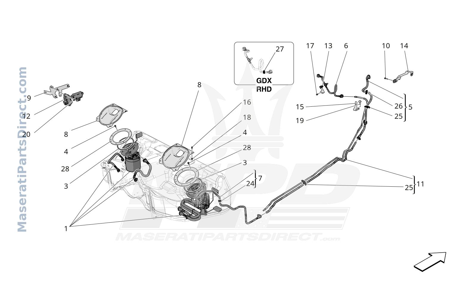 01.43 - 1 - FUEL PUMPS AND CONNECTION LINES Diagram