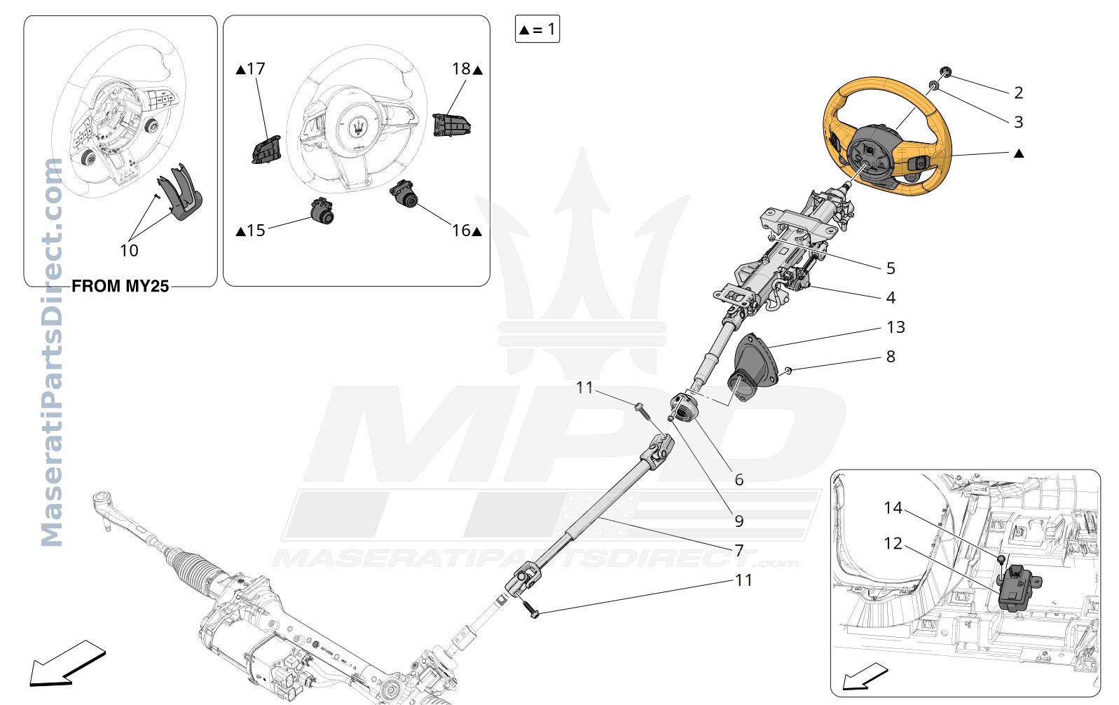 05.00 - 1 - STEERING COLUMN AND STEERING WHEEL UNIT Diagram