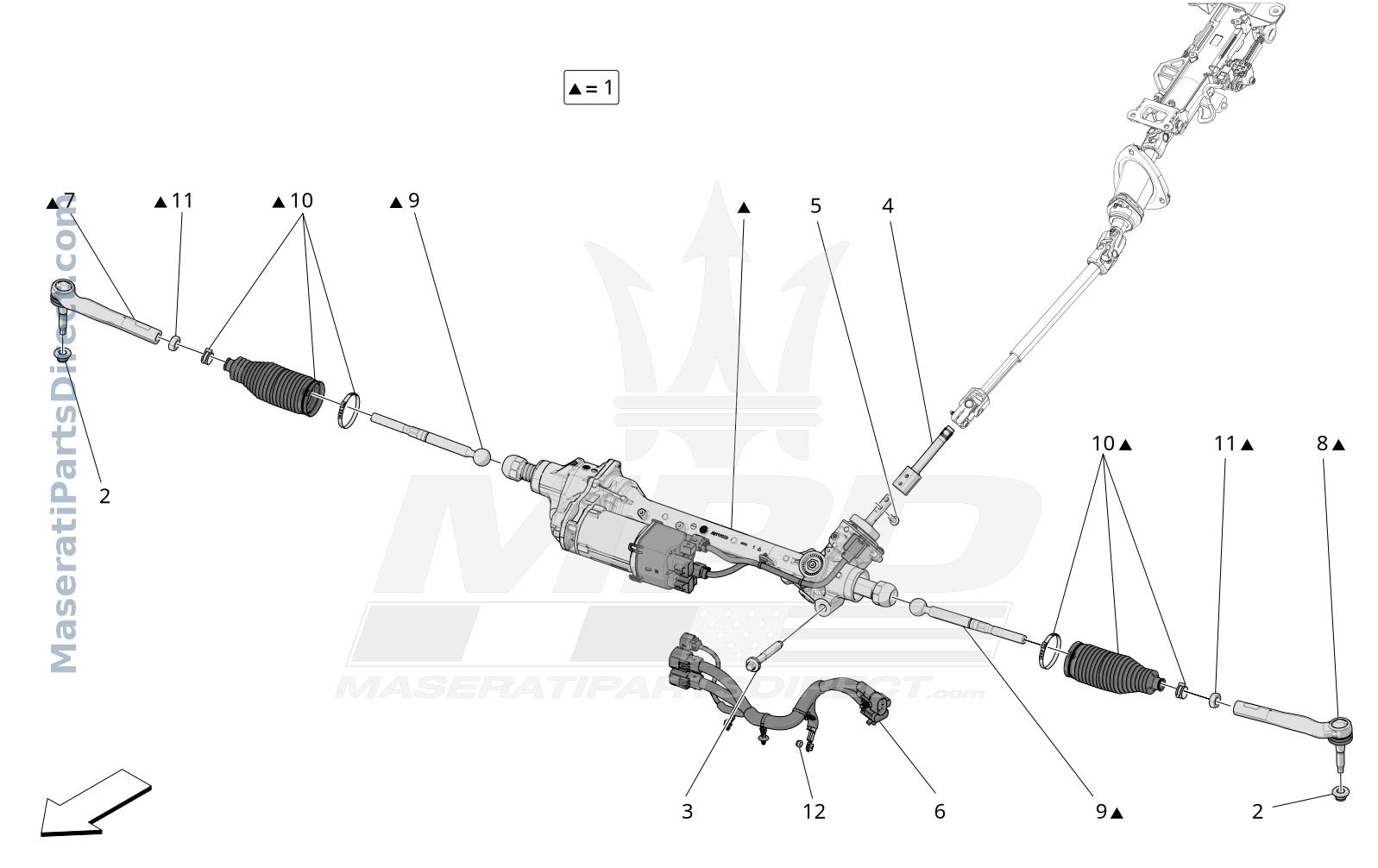 05.10 - 1 - COMPLETE STEERING RACK UNIT Diagram
