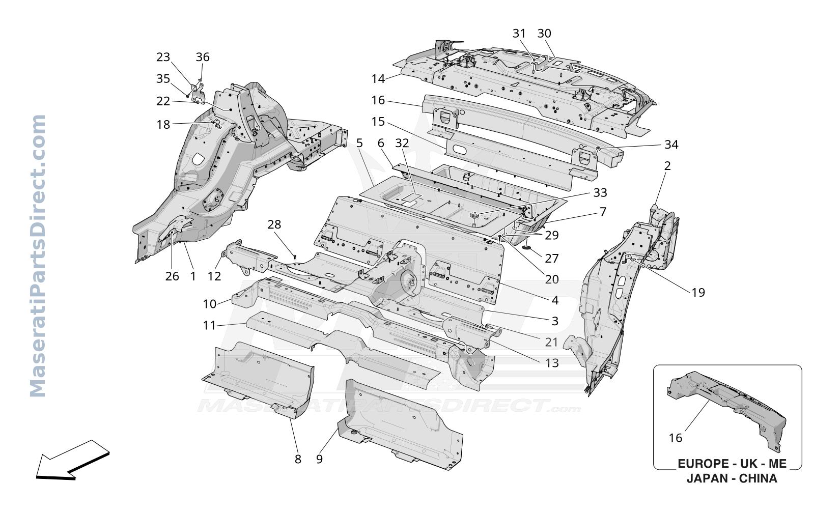09.05 - 1 - REAR STRUCTURAL FRAMES AND SHEET PANELS Diagram