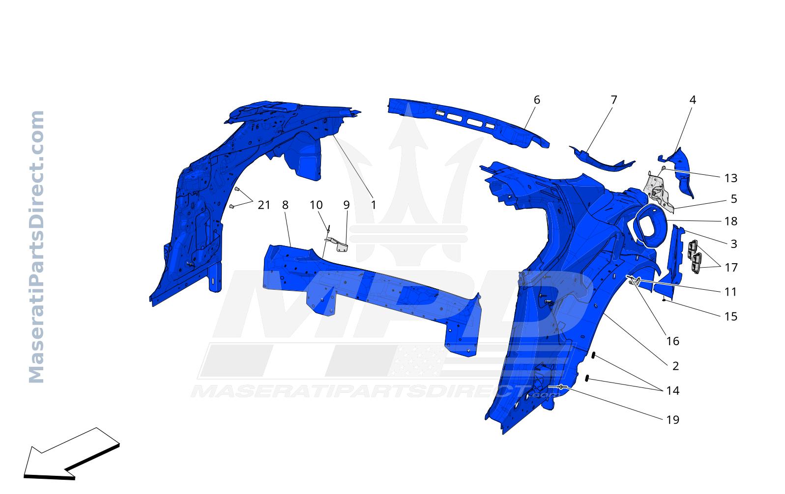 09.02 - 1 - BODYWORK AND REAR OUTER TRIM PANELS Diagram