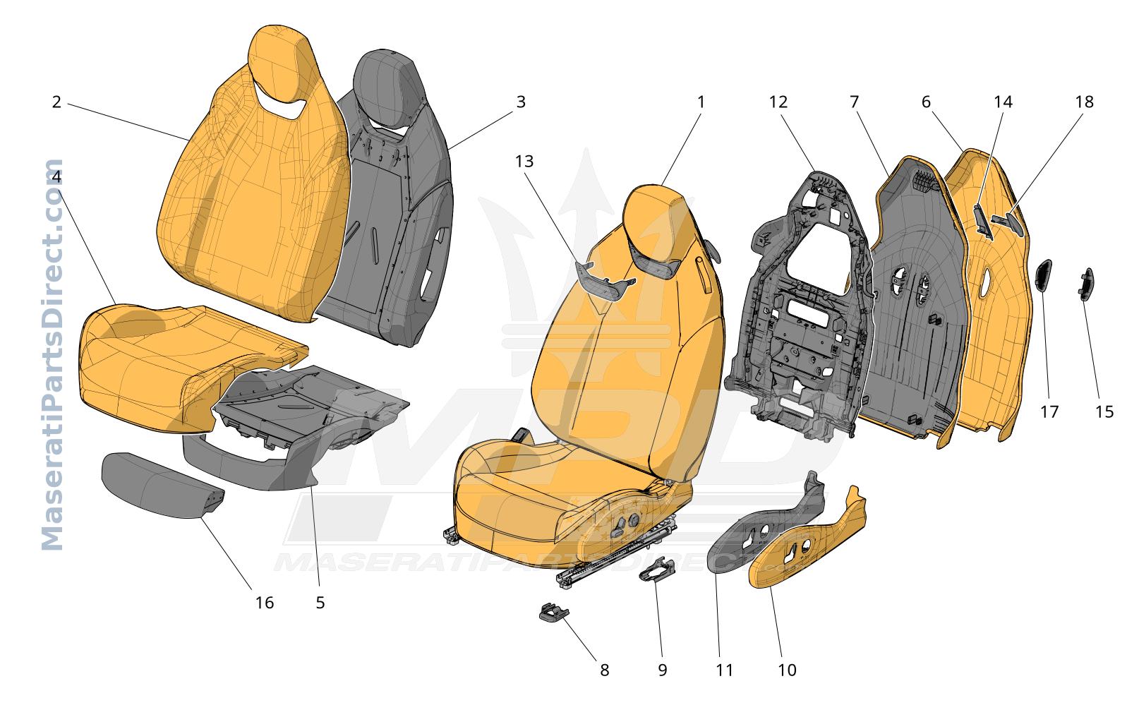 09.40 - 1 - FRONT SEATS: TRIM PANELS Diagram