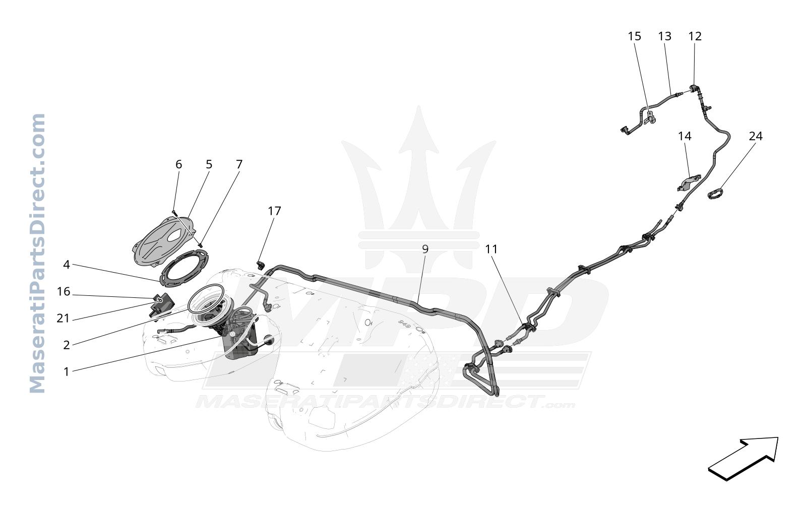 01.43 - 1 - FUEL PUMPS AND CONNECTION LINES Diagram