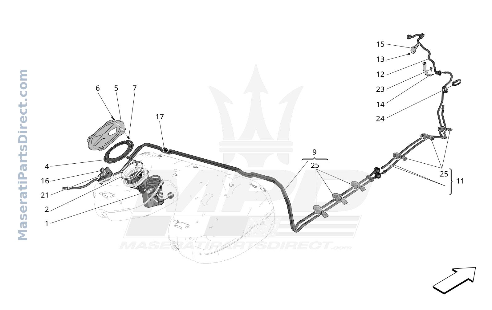 01.43 - 2 - FUEL PUMPS AND CONNECTION LINES Diagram