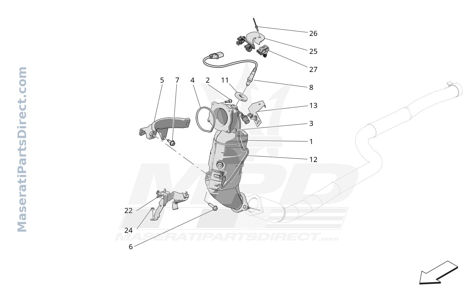 01.80 - 5 - PRE-CATALYTIC CONVERTERS AND CATALYTIC CONVERTERS Diagram