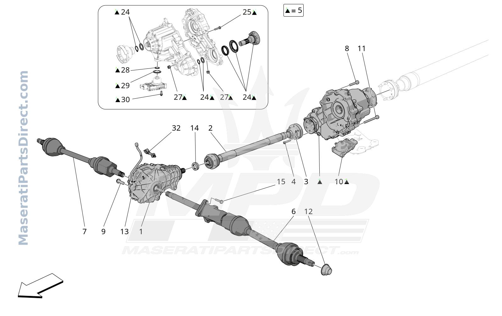03.22 - 2 - FRONT WHEELS TRANSMISSION Diagram