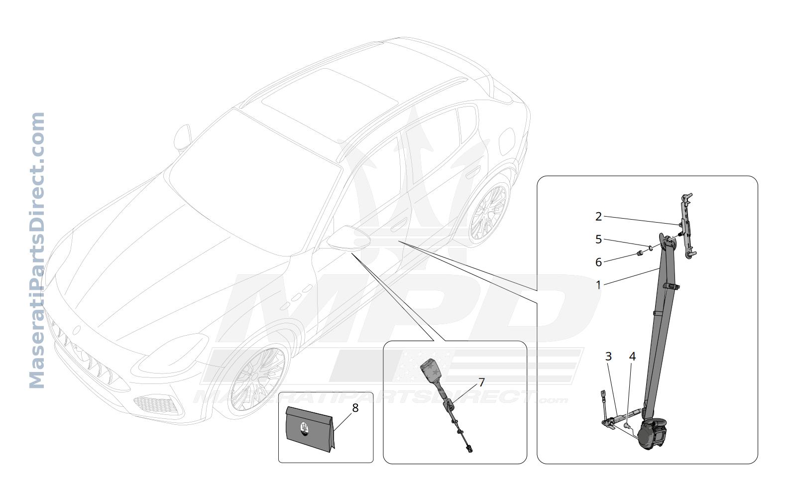 07.10 - 1 - FRONT SEATBELTS Diagram