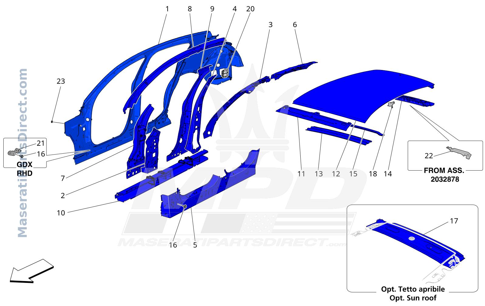 09.01 - 1 - BODYWORK AND CENTRAL OUTER TRIM PANELS Diagram